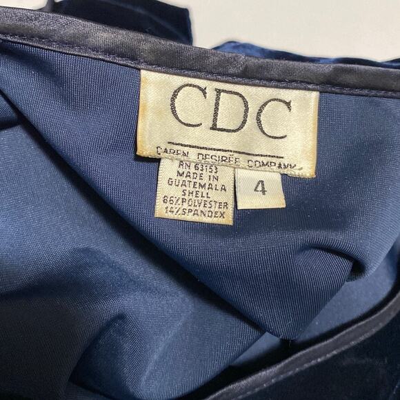 Velvet Long Sleeve Dress Royal Blue Maxi Sz 4 Practical Magic Whimsigoth Y2K 90s - Picture 4 of 9